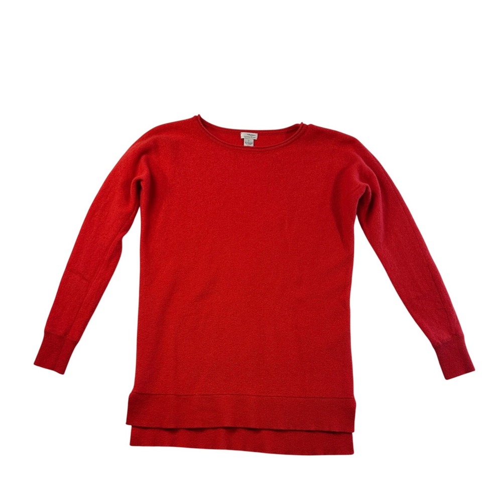 Halogen Womens Red Cashmere Wool Blend Crew Neck High Low Sweater Small - Picture 2 of 8